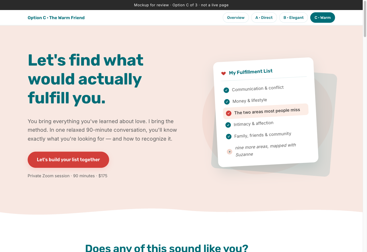 Preview of the Option C page